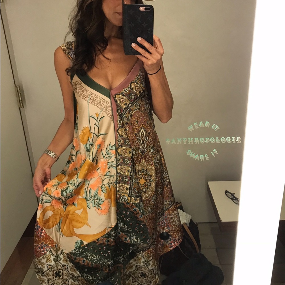 Anthropologie Tiny satin dress XS NWT